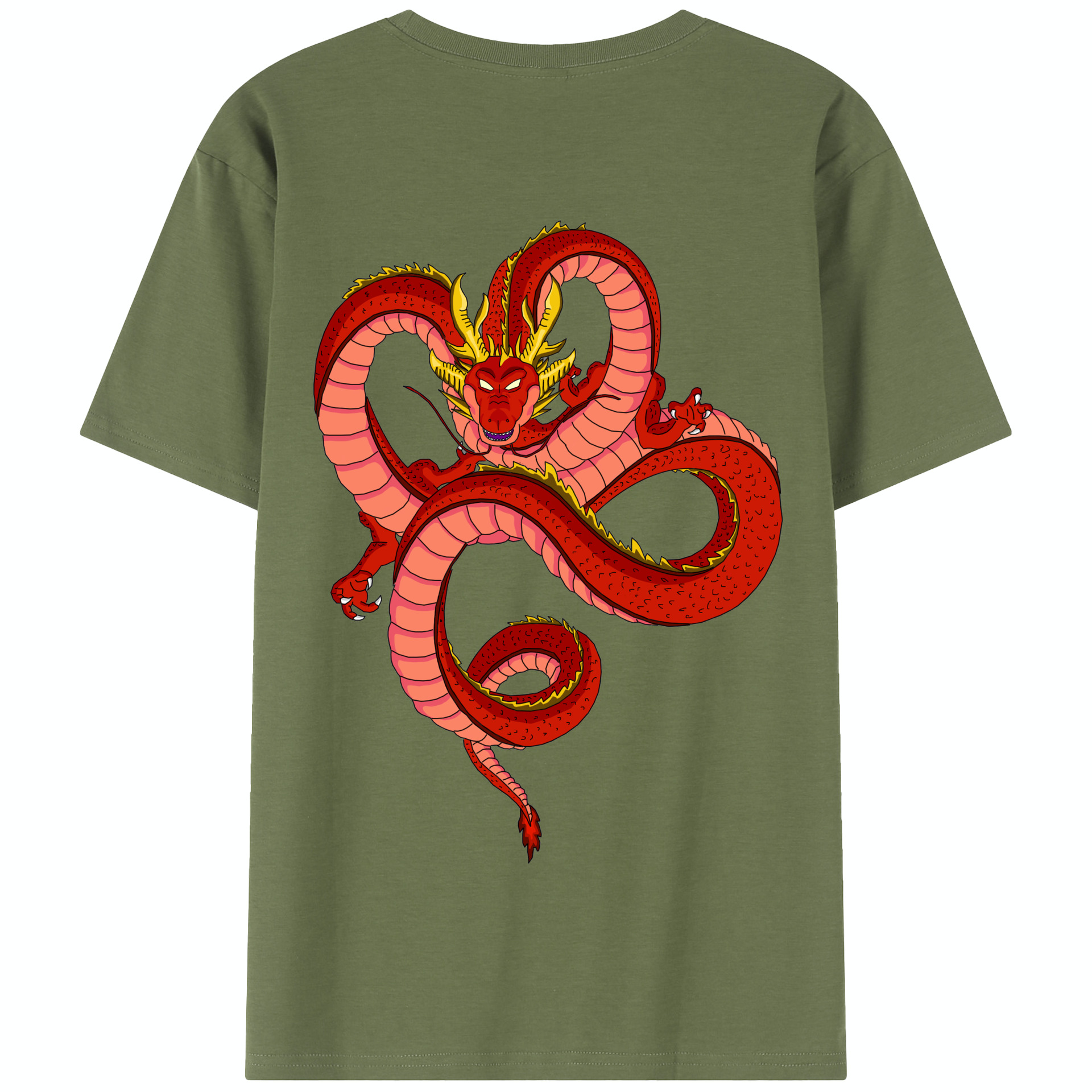 （画像用） ドラゴンボール 神龍 シェンロン DRAGON BALL Shenron 綿100％半袖Tシャツ（背面プリント）